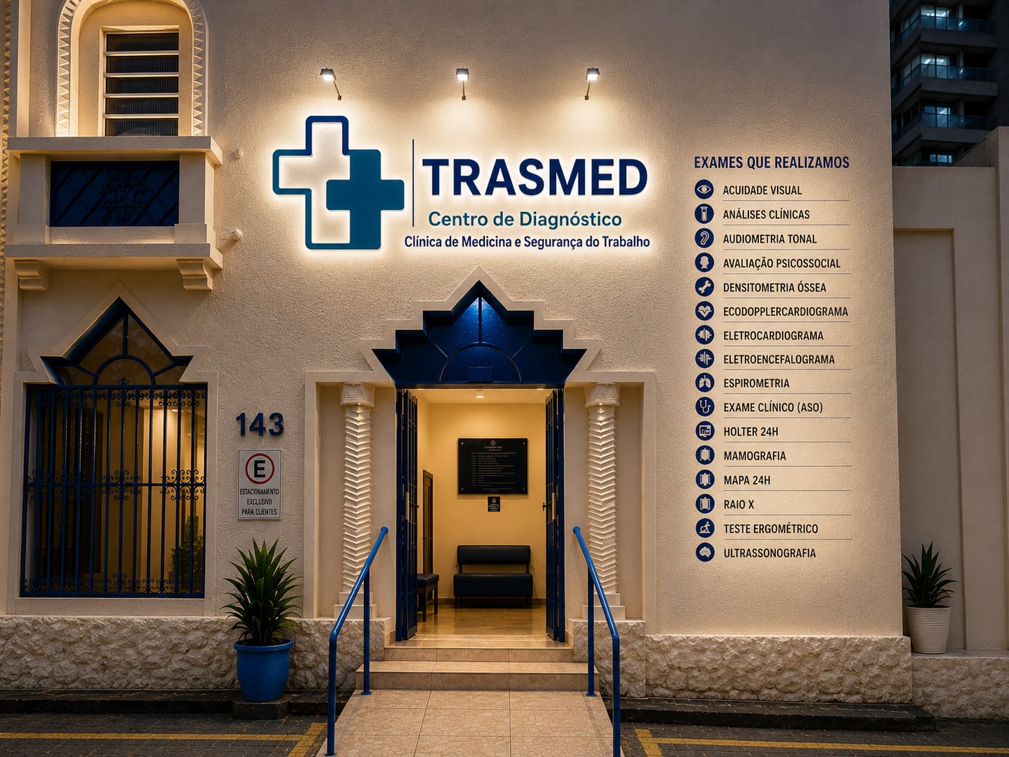 Foto da fachada da Unidade Paraíso da Trasmed